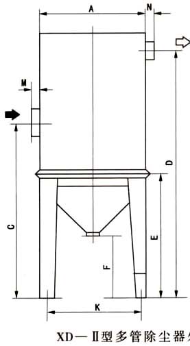 XD-Ⅱ型多管旋风除尘器安装尺寸